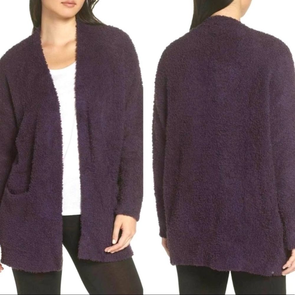 Barefoot Dreams CozyChic SoCal Oversized Cardigan - Size S/M, Amethyst Purple